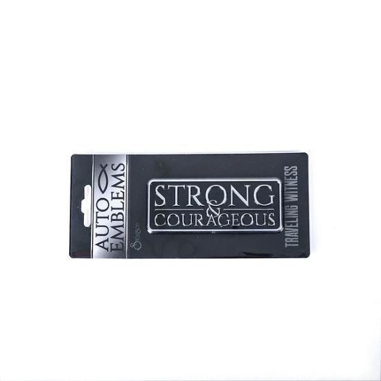 Picture of Auto Emblem Strong & Courageous Silver PK6