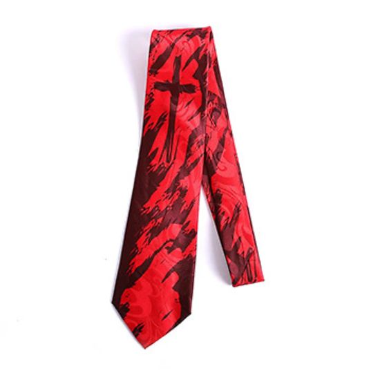 Picture of Tie Polyester New Cross Red