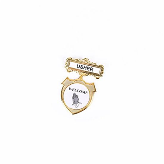 Picture of Badge Shield Usher Ethnic Praying Hands Pin