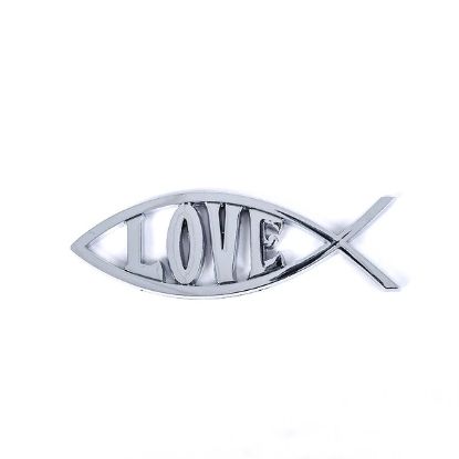 Picture of Auto Emblem Love Fish Silver PK6
