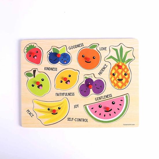 Picture of Puzzle Wood Peg Fruit of the Spirit