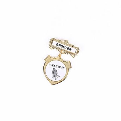Picture of Badge Shield Greeter Ethnic Praying Hands Pin