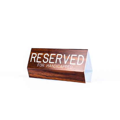 Picture of Sign Engraved Pew Reserved for Handicapped Walnut 3 X 6