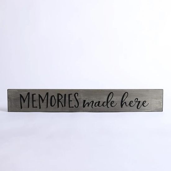 Picture of Sign Engraved Wood Memories Made Here Sage 3.5X24