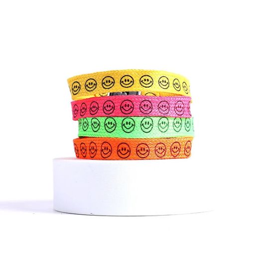 Picture of Bracelet Woven Smile Face Assorted Bright Colors PK12