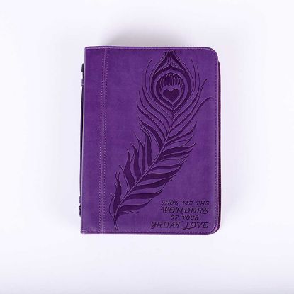 Picture of Bible Cover Imitation Leather Great Love Purple Large