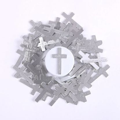 Picture of Pocket Cross God Answers Prayers Silver 50PK