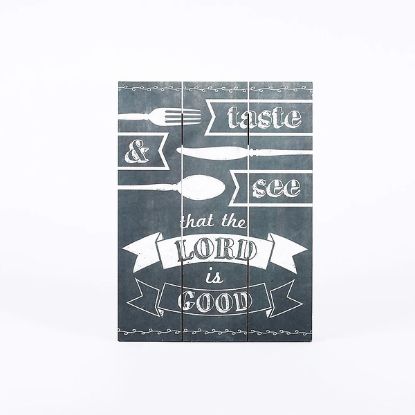 Picture of Wall Decor Wood Slat Chalk Print Taste & See 12X16