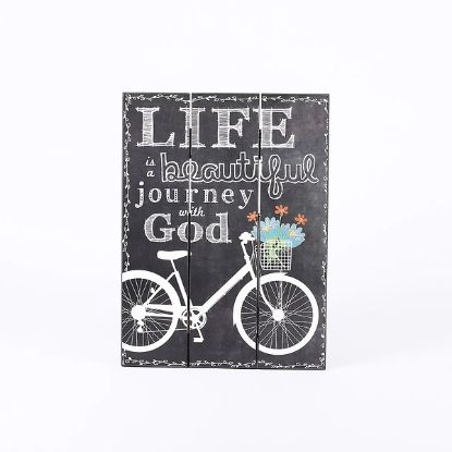 Picture of Wall Decor Wood Slat Chalk Print Life Isa Beautiful Journey 12X16