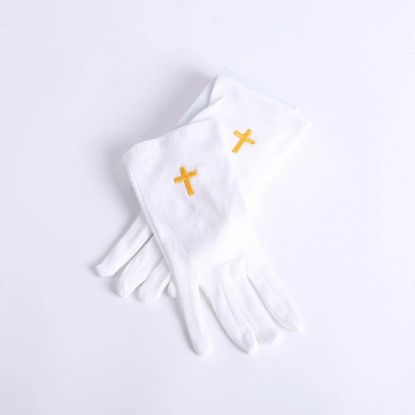 Picture of Glove White W/Gold Cross S