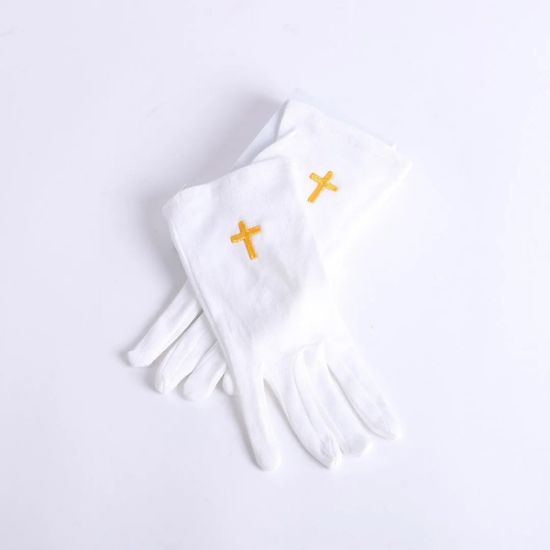 Picture of Glove White W/Gold Cross S