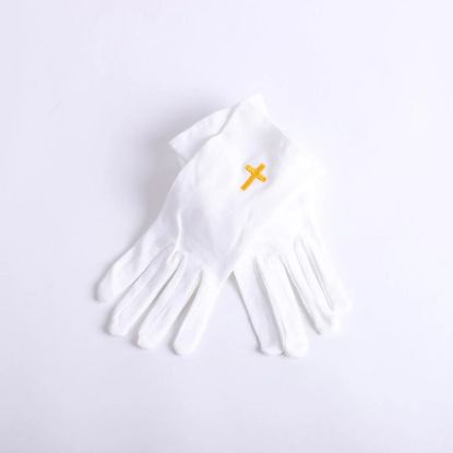 Picture of Glove White W/Gold Cross M