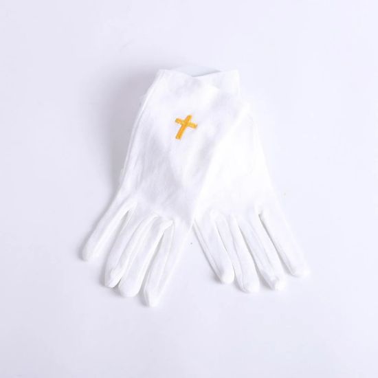 Picture of Glove White W/Gold Cross L
