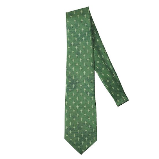 Picture of Freeman Tie Silk Star Cross Green