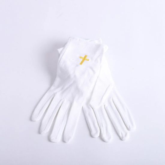 Picture of Glove White W/Gold Cross XL