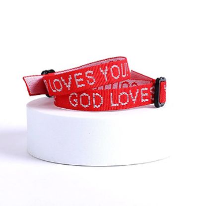 Picture of Bracelet Woven God Loves You Red PK25