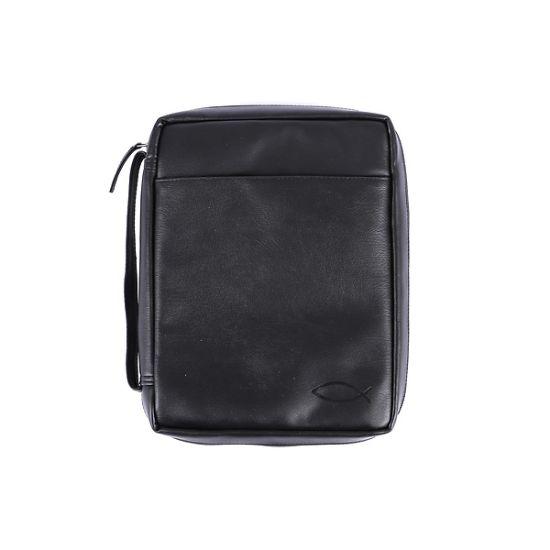 Picture of Bible Cover Imitation Leather Fish Blk Extra Large