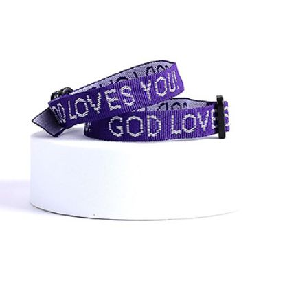 Picture of Bracelet Woven God Loves You Purple PK25