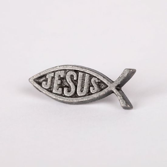 Picture of Lapel Pin Jesus/Fish Pewter PK6
