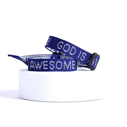 Picture of Bracelet Woven God Is Awesome Royal Blue PK25