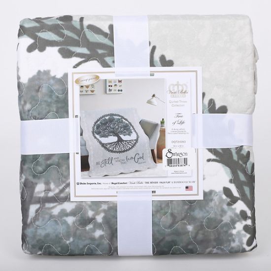 Picture of Quilted Throw Be Still and Know Tree 50" X 60"