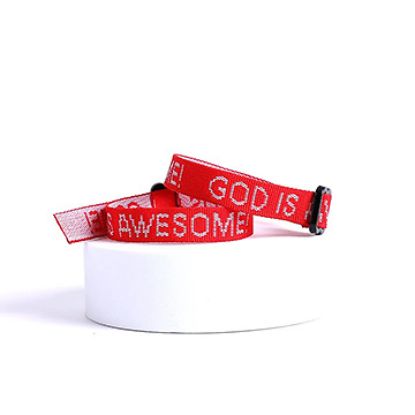 Picture of Bracelet Woven God Is Awesome Red PK25