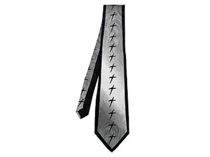 Picture of Tie Polyester Rugged Cross Black