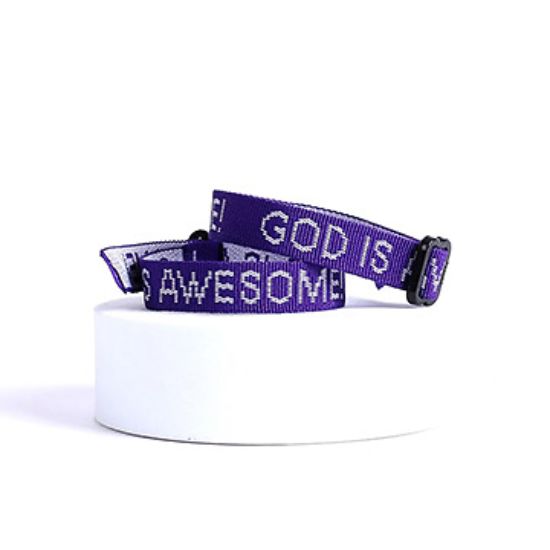 Picture of Bracelet Woven God Is Awesome Purple PK25