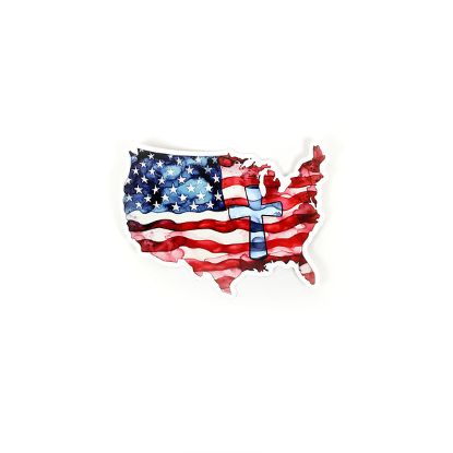 Picture of Sticker Vinyl Watercolor American Flag PK5