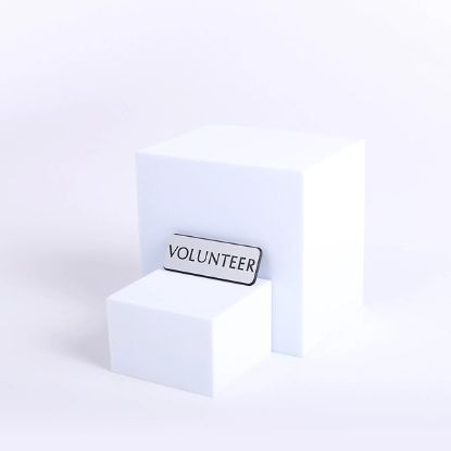Picture of Badge Engraved Contemporary Volunteer Silver Magnet
