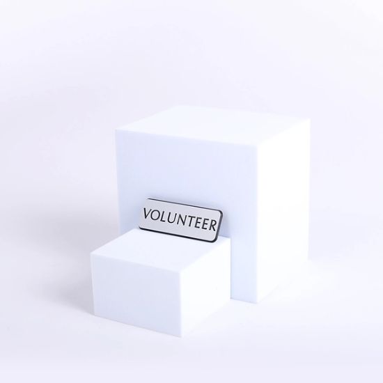 Picture of Badge Engraved Contemporary Volunteer Silver Magnet