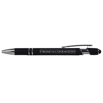 Picture of Gift Pen Soft Touch Strong & Courageous Black
