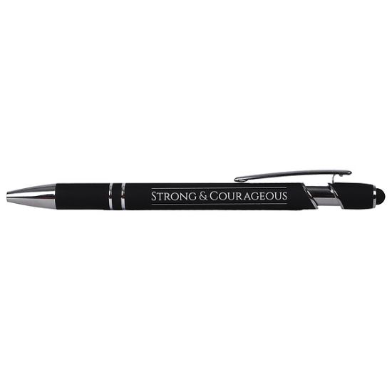 Picture of Gift Pen Soft Touch Strong & Courageous Black