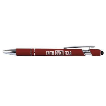 Picture of Gift Pen Soft Touch Faith Over Fear Dark Red