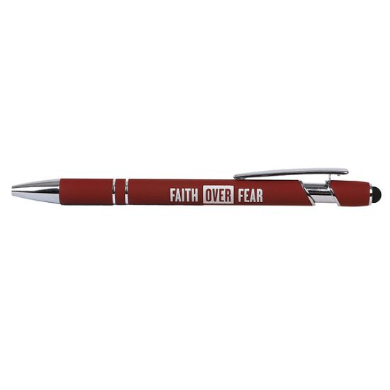 Picture of Gift Pen Soft Touch Faith Over Fear Dark Red