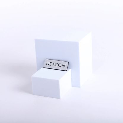 Picture of Badge Engraved Contemporary Deacon Silver Pin