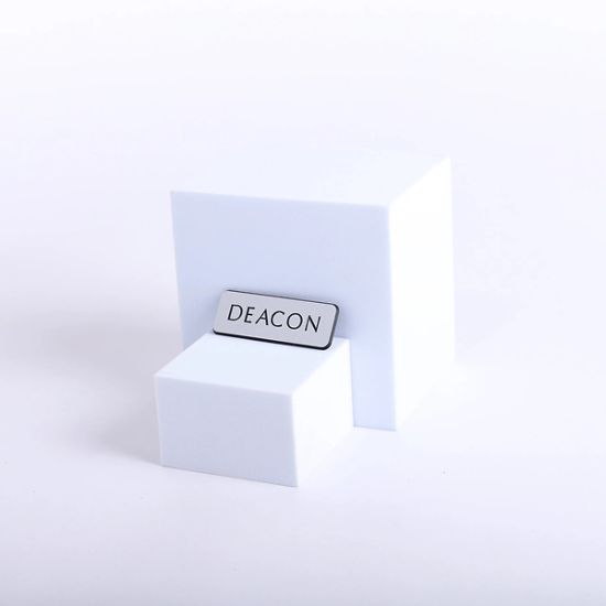 Picture of Badge Engraved Contemporary Deacon Silver Pin