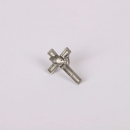 Picture of Lapel Pin Cross/Praying Hand Pewter PK6