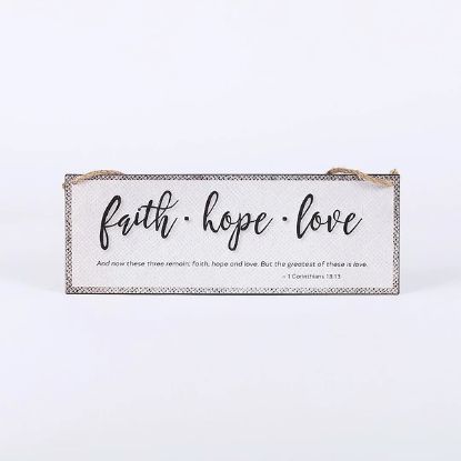 Picture of Wall Decor Metal W/ Rope Faith Hope Love