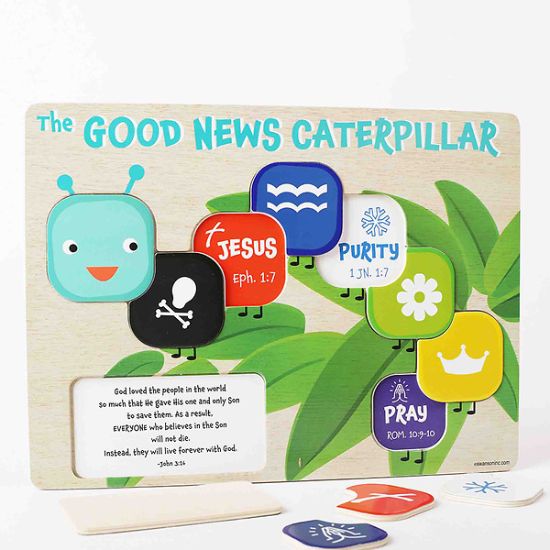 Picture of Puzzle Wood Chunky Good News Caterpillar