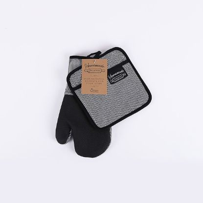 Picture of HM Oven Mitt Set  Black/White