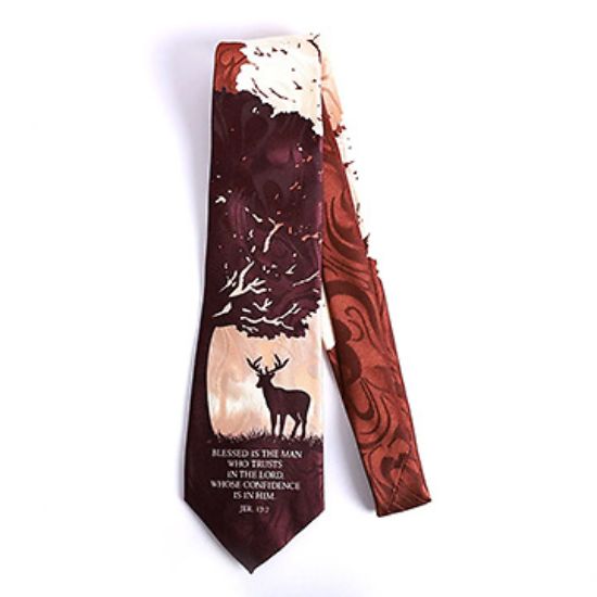 Picture of Tie Polyester Jer. 17:7 Deer