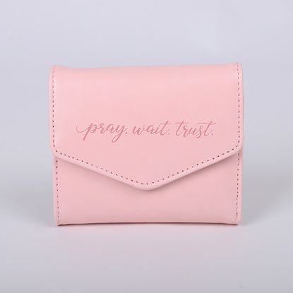 Picture of Wallet Pu Women's Pray Wait Trust Pink