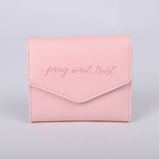 Picture of Wallet Pu Women's Pray Wait Trust Pink