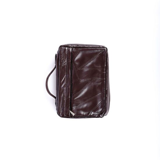 Picture of Bible Cover Leather Patchwork Brown Large
