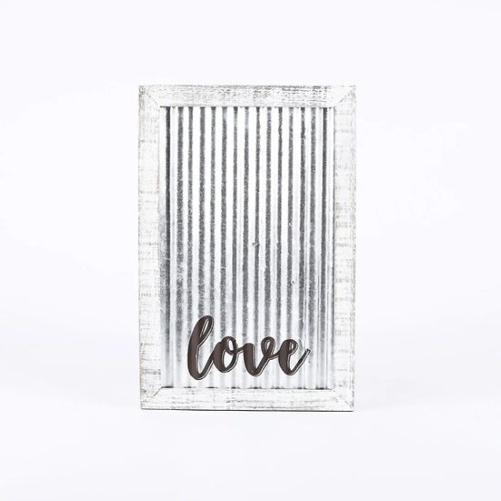 Picture of Wall Decor Corrugated Tin Love    18X11.75X.5