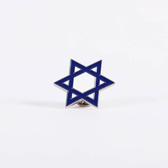 Picture of Lapel Pin Star of David Blue & White