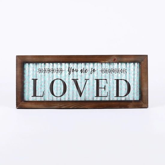 Picture of Wall Decor Corrugated Tin You Are So Loved  20x8x.5