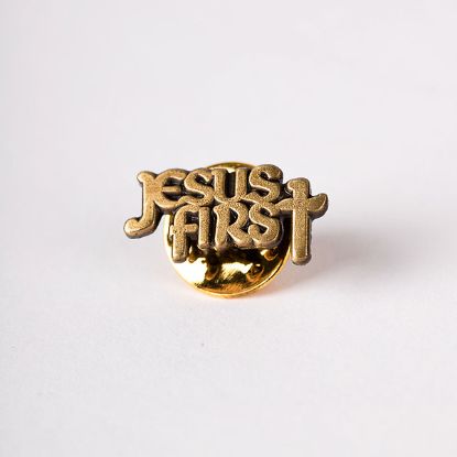 Picture of Lapel Pin Jesus First Oxidized Gold PK6