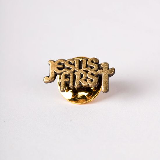 Picture of Lapel Pin Jesus First Oxidized Gold PK6